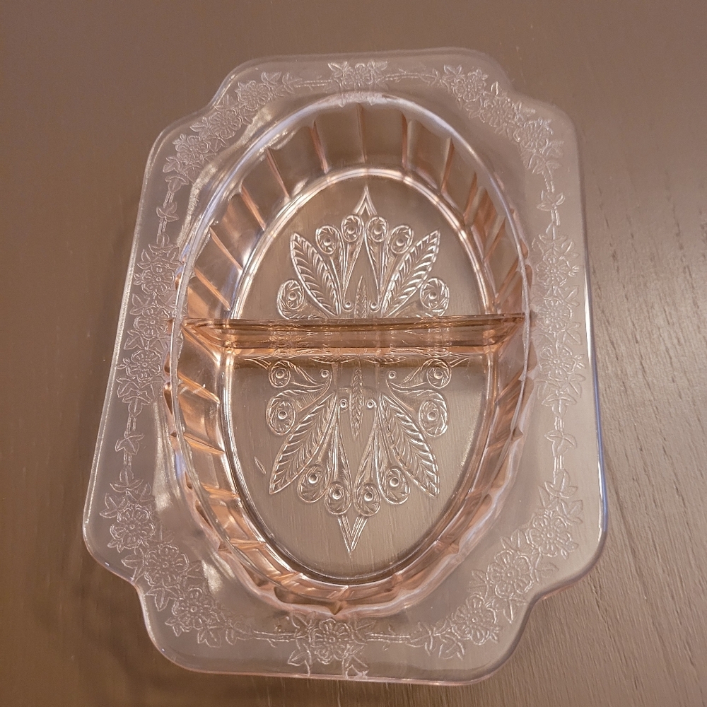 Jeannette Glass Company Pink  Divided Dish